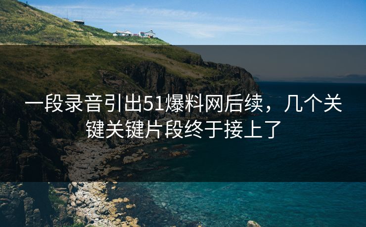 一段录音引出51爆料网后续，几个关键关键片段终于接上了