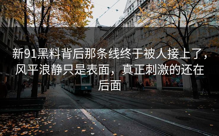 新91黑料背后那条线终于被人接上了，风平浪静只是表面，真正刺激的还在后面
