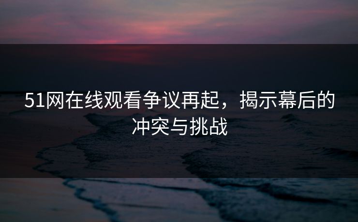 51网在线观看争议再起，揭示幕后的冲突与挑战