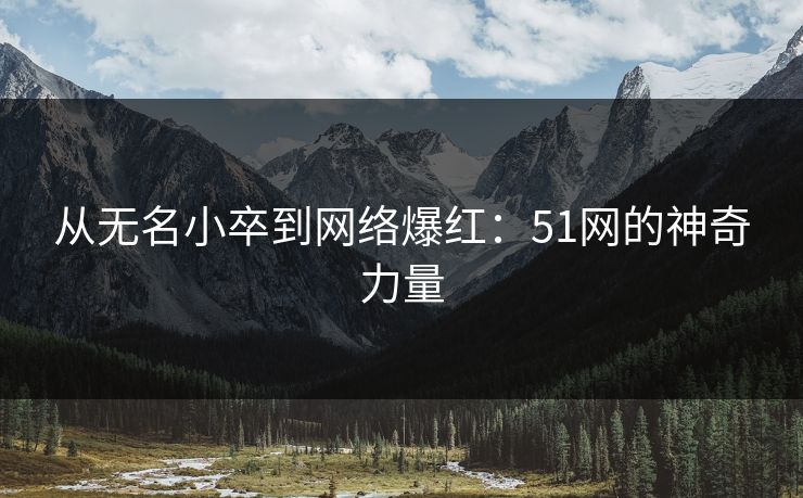 从无名小卒到网络爆红:51网的神奇力量